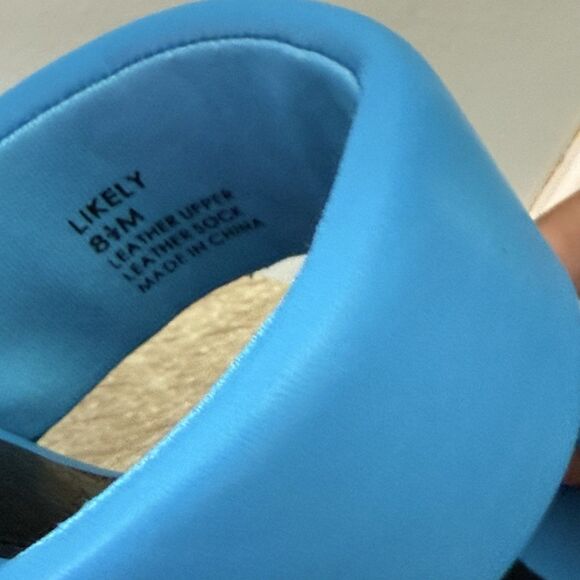 Sanctuary Women's Likely Square Toe Slip On Leather Sandal Size 8.5 M BLUE WIRE - Picture 4 of 16